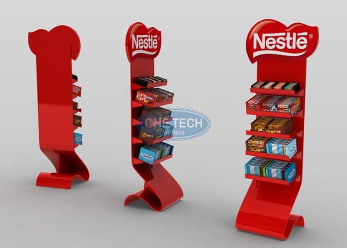 Kệ quảng cáo nestle độc đáo 